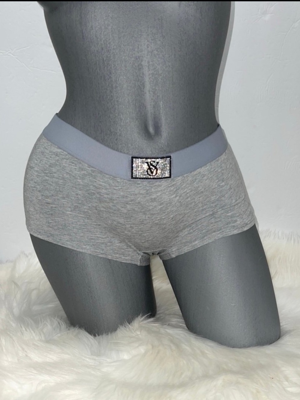 Victoria’s Secret Logo Cotton Shine Patch Boyshort Panty Underwear. NWT